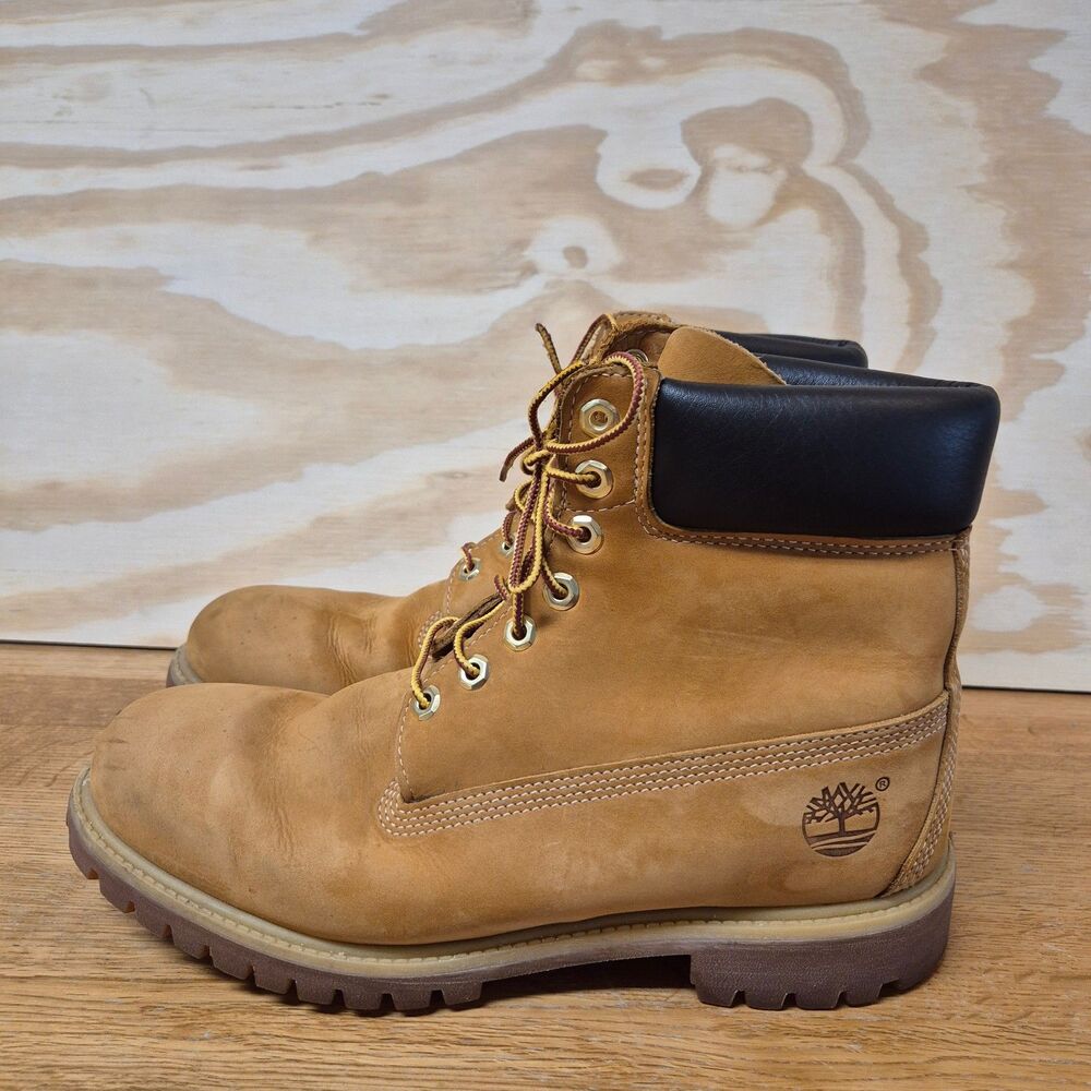 Timberland 6 Inch Premium Waterproof Boots Mens 10.5W Wheat Nubuck 10061
